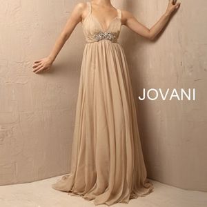 Jovani evening dress, beige, size 8